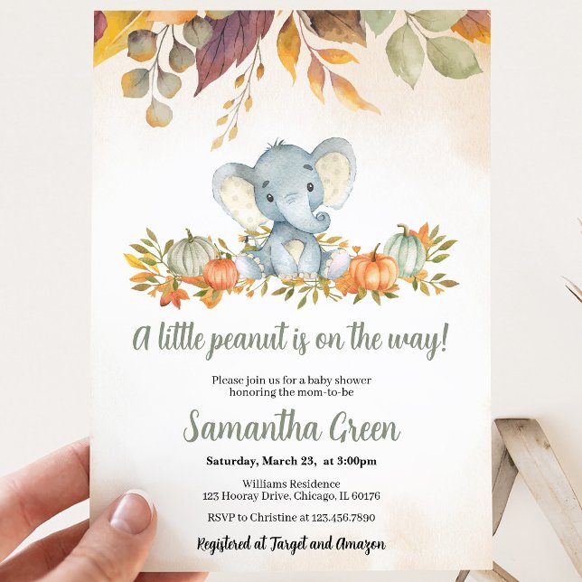 Fall Elephant Baby Dusche Einladung (Von Creator hochgeladen)