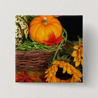 Fall-Ernte-Sonnenblumen Button