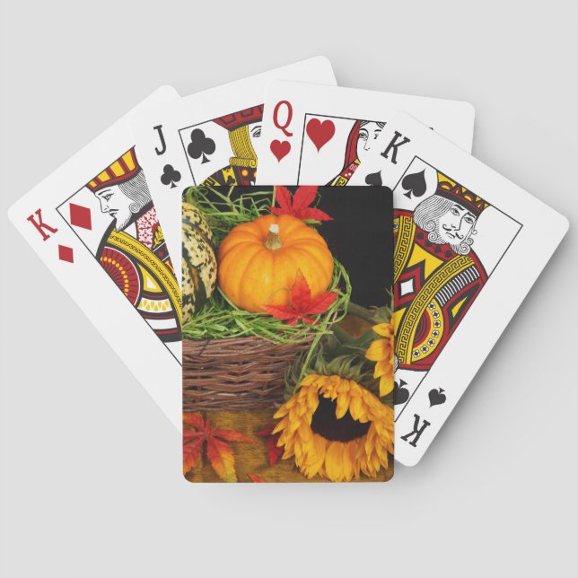 Fall-Ernte-Sonnenblumen Spielkarten (Rückseite)