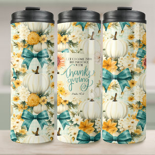 Fall Erntedank Christlich Themed Tumbler Thermosbecher