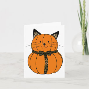 Fall Erntedank Niedlicher Pumpkin Kat Face Whisker Karte