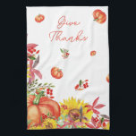 Fall Erntedank Wasserfarbe Pumpkin Geschirrtuch<br><div class="desc">Herbst Erntedank Wassercolor Pumpkin Küchentücher. Matching-Elemente sind verfügbar.</div>