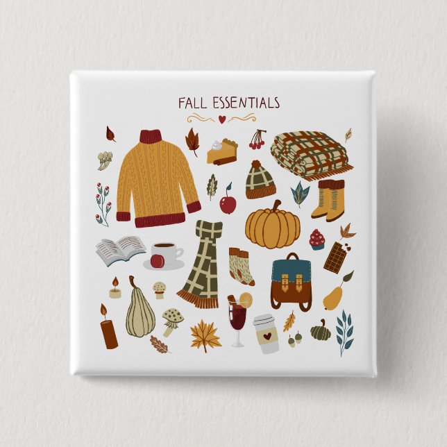 Fall Essentials Digital Zeichnend Button (Vorderseite)