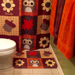 Fall Fabric Collage Personalisiert Bath Mat Badematte