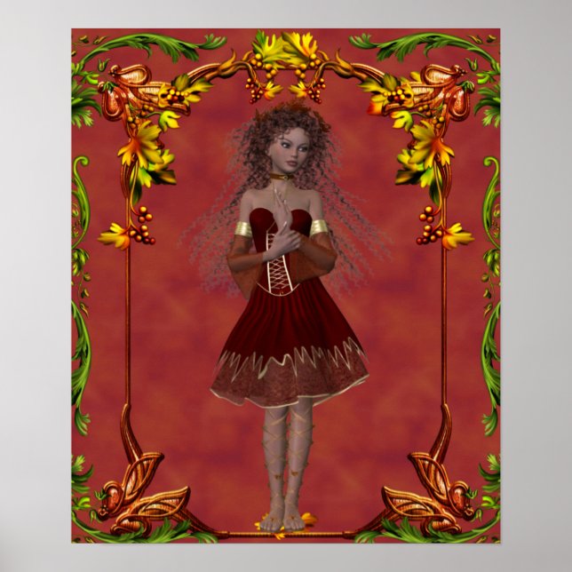 Fall Fairy Design 2 - Fantasy Print Poster (Vorne)