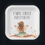 Fall Fairy Erster Geburtstag Vielen Dank mit einem Pappteller<br><div class="desc">Fall Fairy Erster Geburtstag danke Ihnen mit einem Fox und eine Fee mit Flügeln und Herbstlauben</div>