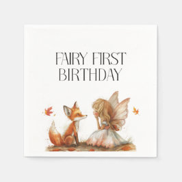 Fall Fairy Erster Geburtstag Vielen Dank mit einem Serviette