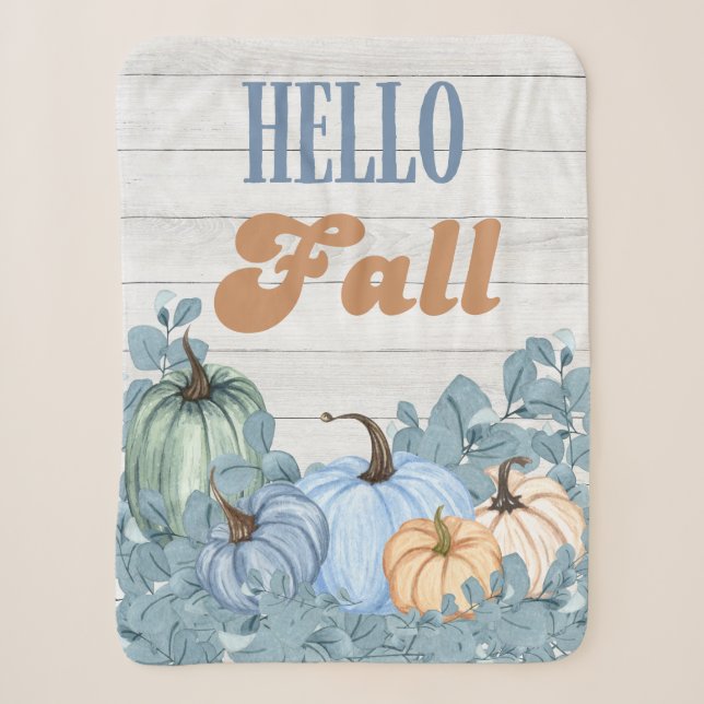 Fall Farmhouse Blue Pumpkin Patch Sherpadecke (Vorderseite)