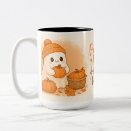 Fall Farmhouse Cute Ghost Coffee Mug Wrap | Autumn Zweifarbige Tasse