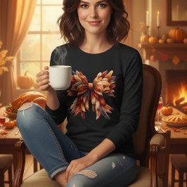 Fall Feather Bow Autumn Colors Erntedank Tri-Blend Shirt