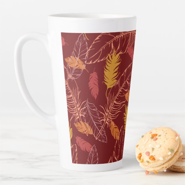 Fall Feathers Latte Mug (En situation)