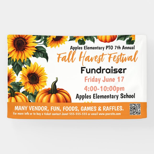 FALL FESTIVAL Fundraiser PTO PTA Kirche Banner (Horizontal)