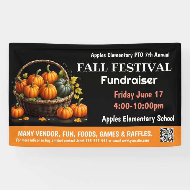 FALL FESTIVAL Fundraiser PTO PTA Kirche Banner (Horizontal)