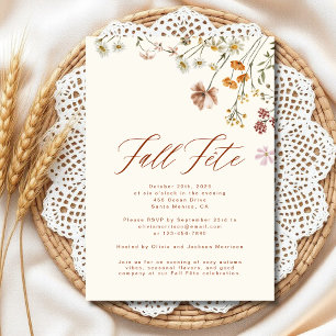 Fall Fete Boho Wildblume Celebration Einladung