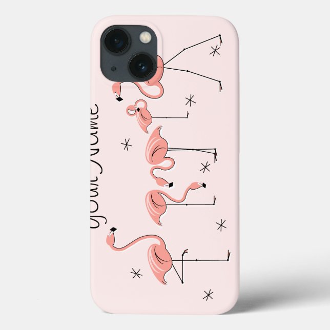 Fall Flamingos Pink Group "Name" iPad Case-Mate iPhone Hülle (Rückseite)