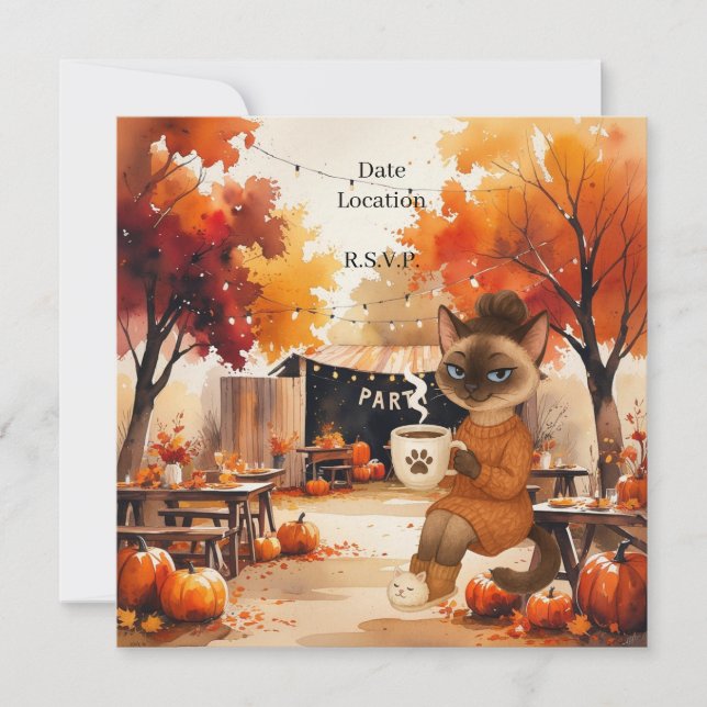 Fall Flannel & Fizz Friendsgiving Party Save The Date (Vorderseite)