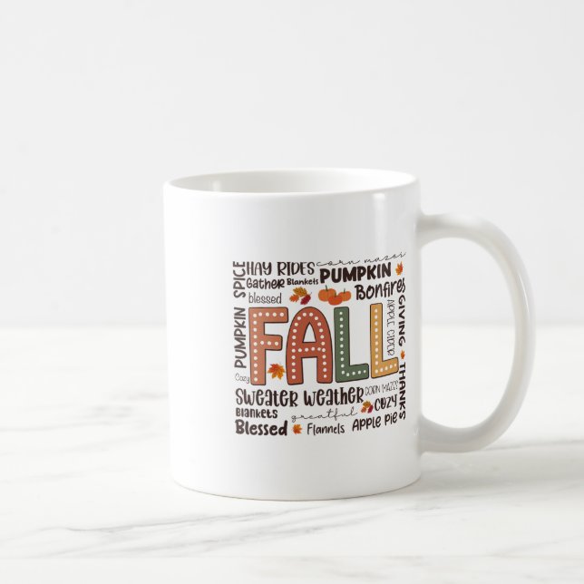 Fall Flannels Pumpkin Saison Herbst Gefechte Herbs Kaffeetasse (Rechts)