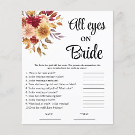 Fall Floral Alle Augen auf Bridge Brautparty Game