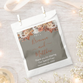Fall Floral auf Gray Favor Bag Geschenktütchen