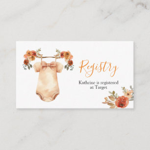 Fall Floral Baby Clothes Kinderdusche Registrierun Begleitkarte