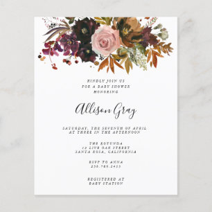 Fall Floral Baby Dusche   Flyer Haushalt