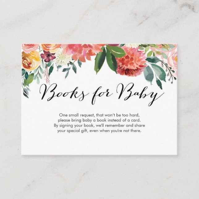 Fall Floral Baby Shooting Card Begleitkarte (Vorderseite)