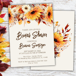 Fall Floral Beige Brautparty Einladung