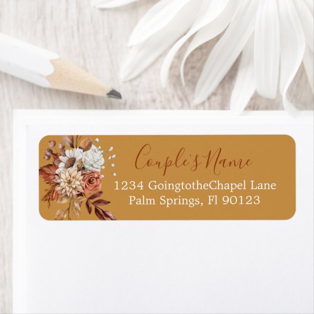 Fall Floral Bouquet auf dem Gold Label (Insitu)