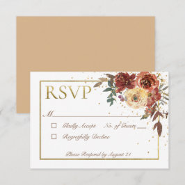 Fall Floral Bouquet mit Gold RSVP Karte