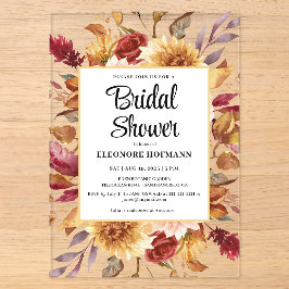 Fall Floral Brautparty Acryleinladungen