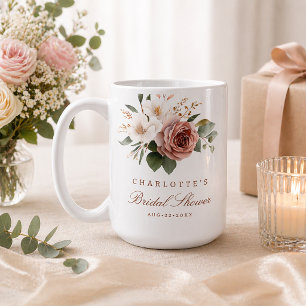 Fall Floral Brautparty Tasse - Personalisiertes Ge