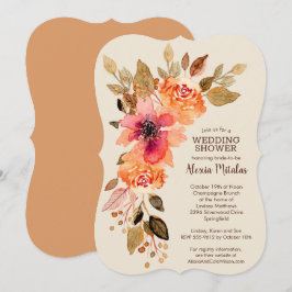 Fall Floral Bridal Dusche Einladungen