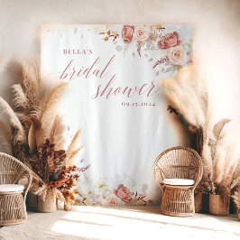 Fall Floral Bridal Shower Backdrop Wandteppich