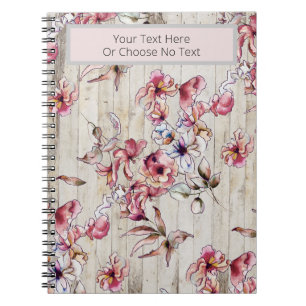 Fall Floral Burgund Wasserfarbe Blume Rustikal Notizblock