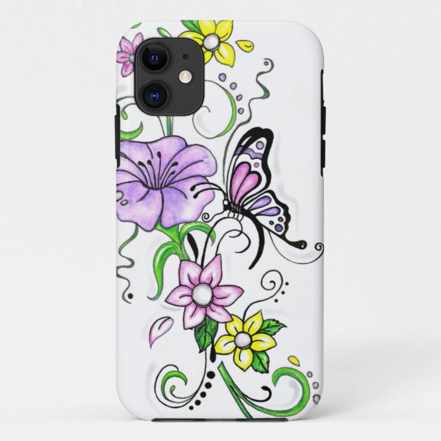 Fall Floral Butterfly Case-Mate iPhone Hülle (Rückseite)