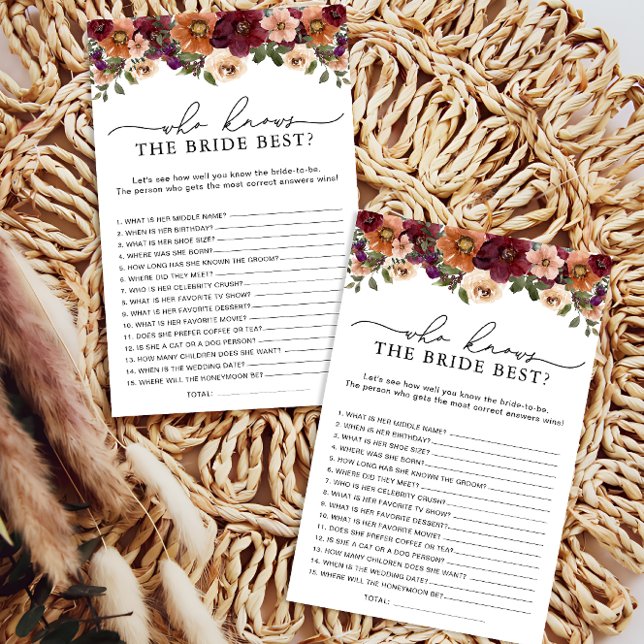 Fall Floral, der Braut das beste Duschspiel kennt (Von Creator hochgeladen)