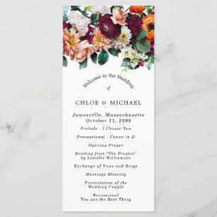 Fall Floral DIY Wedding Program Programm