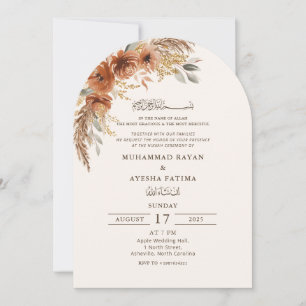 Fall Floral Elegant Nikkah Arabisch Islamische Hoc Einladung