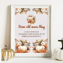 Fall Floral Elegantes Brautparty Poster