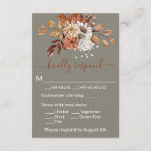 Fall Floral Encryption RSVP Card
