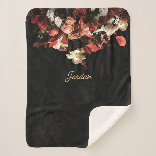 "Fall Floral Fantasy" Sherpadecke (Vorderseite)