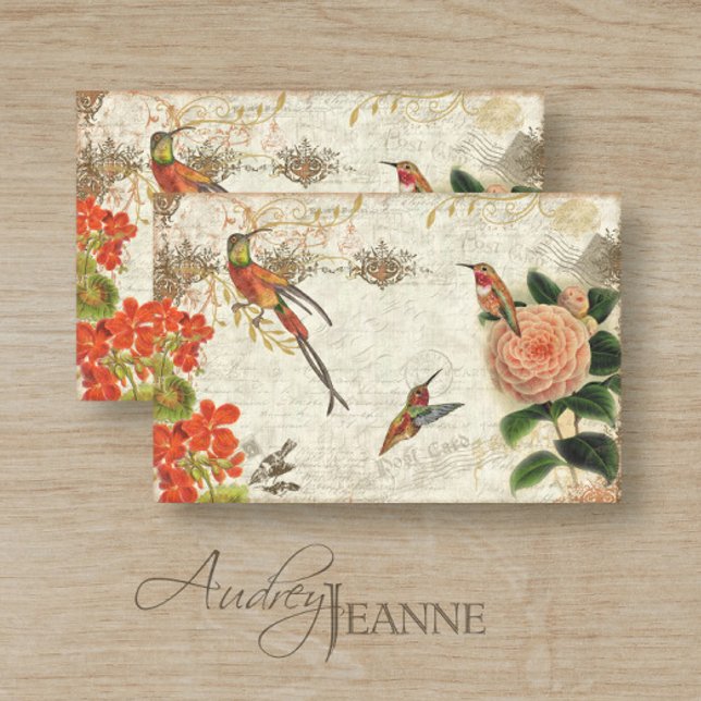 Fall Floral Foliage Hummingbirds Script Decoupage Seidenpapier (Von Creator hochgeladen)