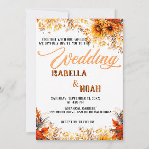 Fall Floral Hochzeit in der Saison / Boho Blume Einladung