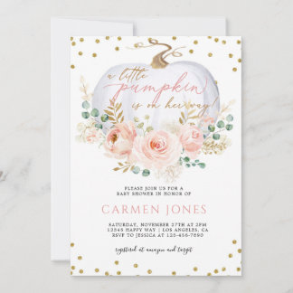 Fall Floral Little Pumpkin Baby Dusche Einladung