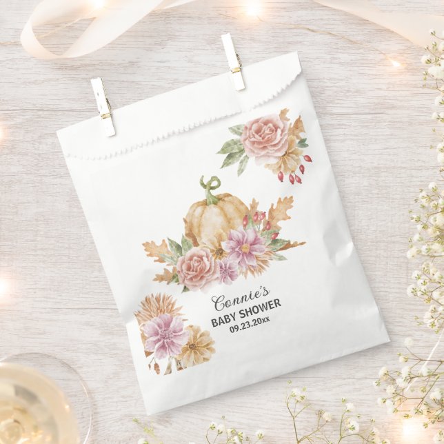 Fall Floral Little Pumpkin Baby Dusche Geschenktütchen (Ausgeschnitten)