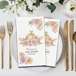 Fall Floral Little Pumpkin Baby Dusche Serviette