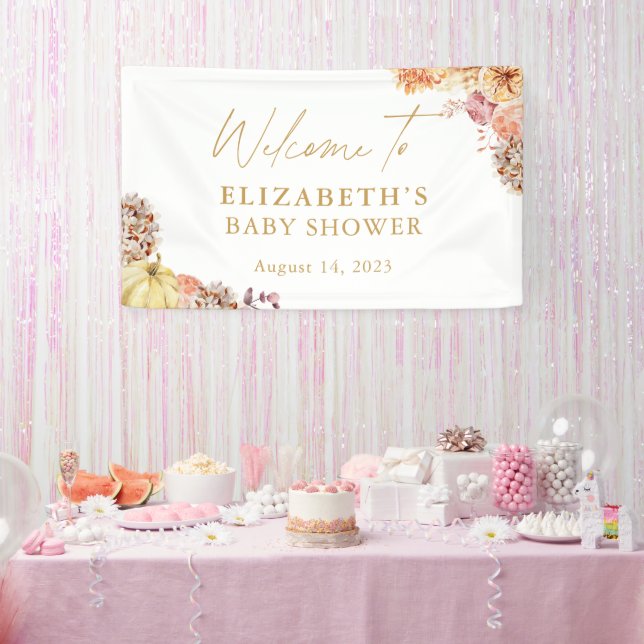 Fall Floral Little Pumpkin Baby Dusche Willkommen Banner (Party)