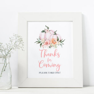 Fall Floral Little Pumpkin Danke für das Kommen Poster