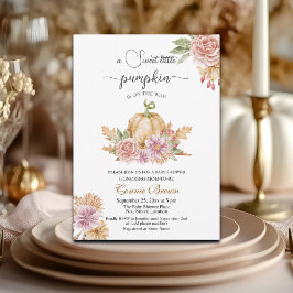 Fall Floral Little Pumpkin on Way Baby Shower Einladung