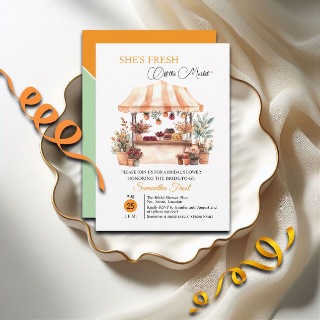 Fall Floral 'Off the Market' Bridal Shower  Einladung (Von Creator hochgeladen)